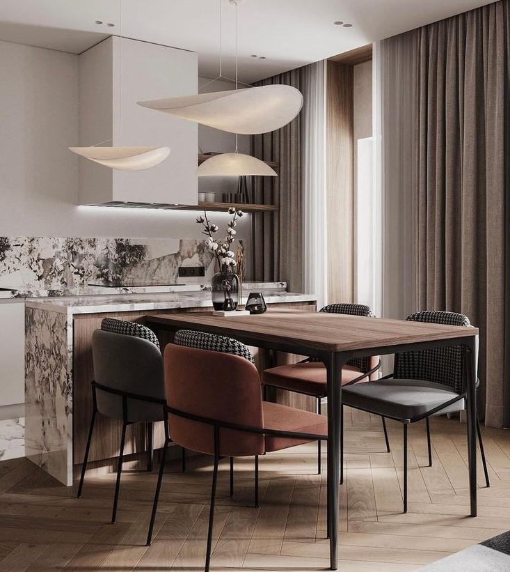 Kuhinjski otok kao stol: praktičan dizajn za male prostore