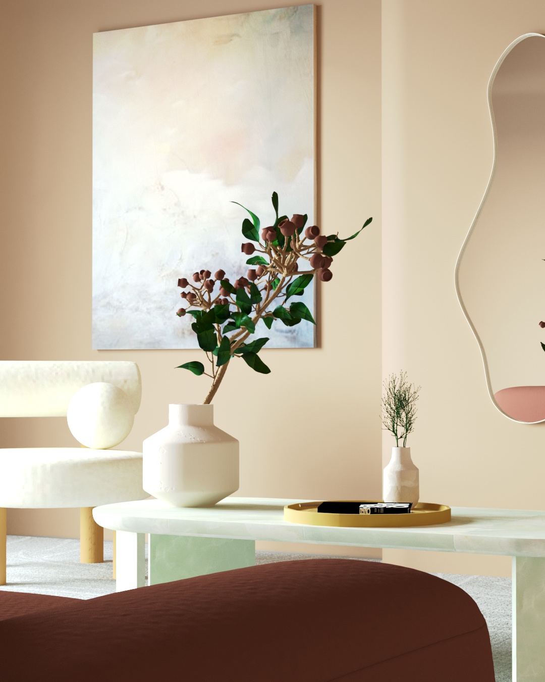 Uređenje dnevnog boravka u iznajmljenom stanu