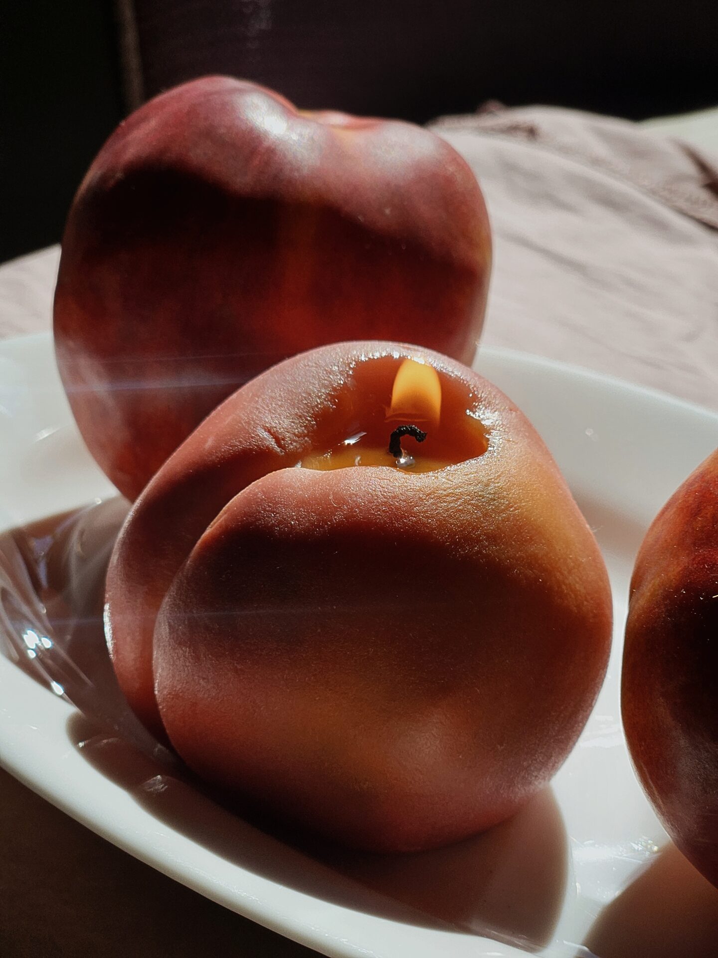 peach shaped candle