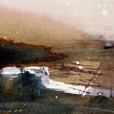 Originalni akvarel Fragment 01 s paspartuom, 21 × 21 cm