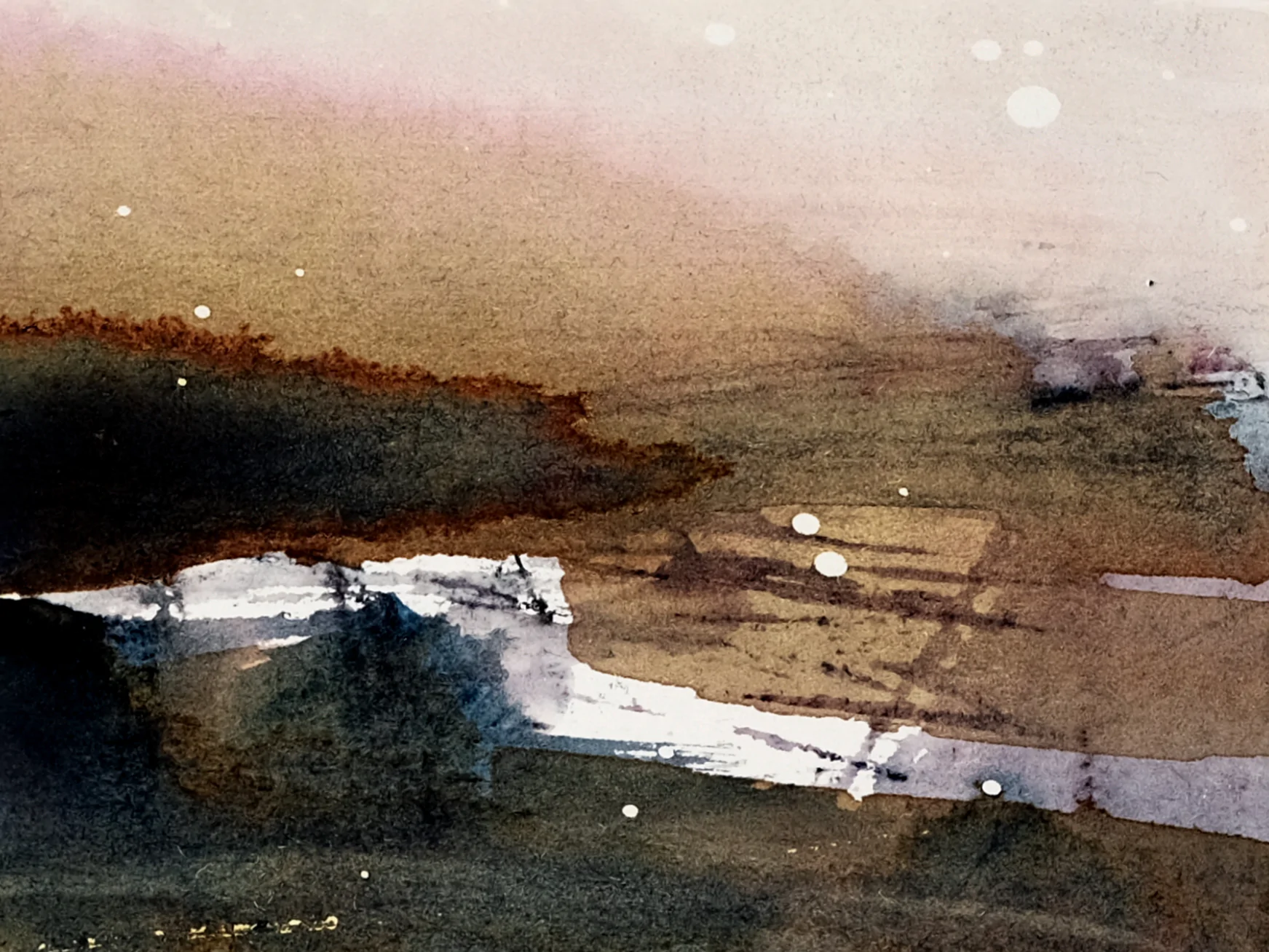 Originalni akvarel Fragment 01 s paspartuom, 21 × 21 cm